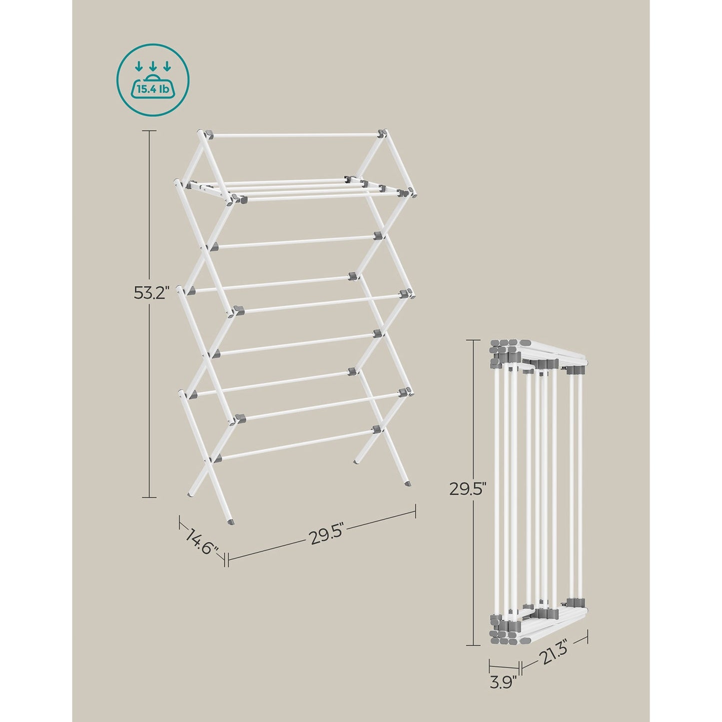 Foldable Clothes Drying Rack with Steel Frame