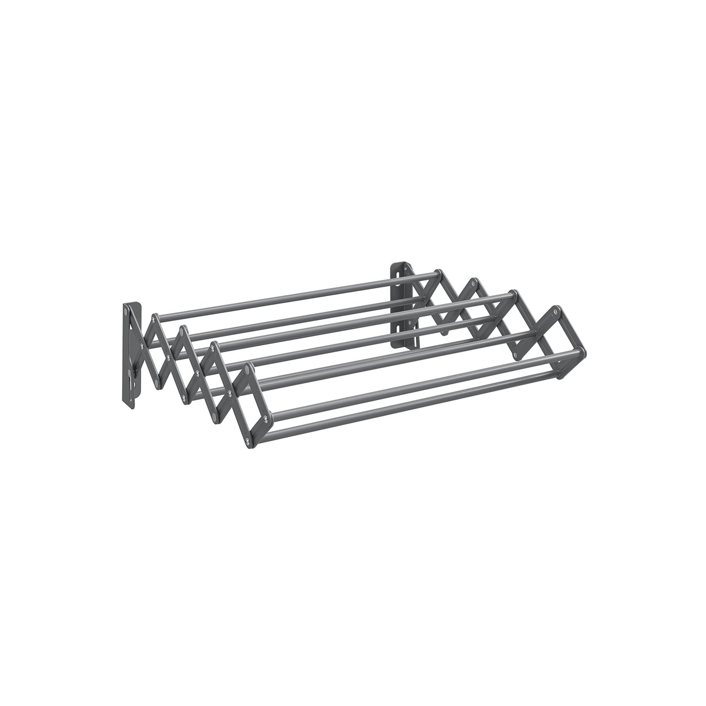 Wall-Mounted Expandable Steel Clothes Drying Rack with 9 Rods