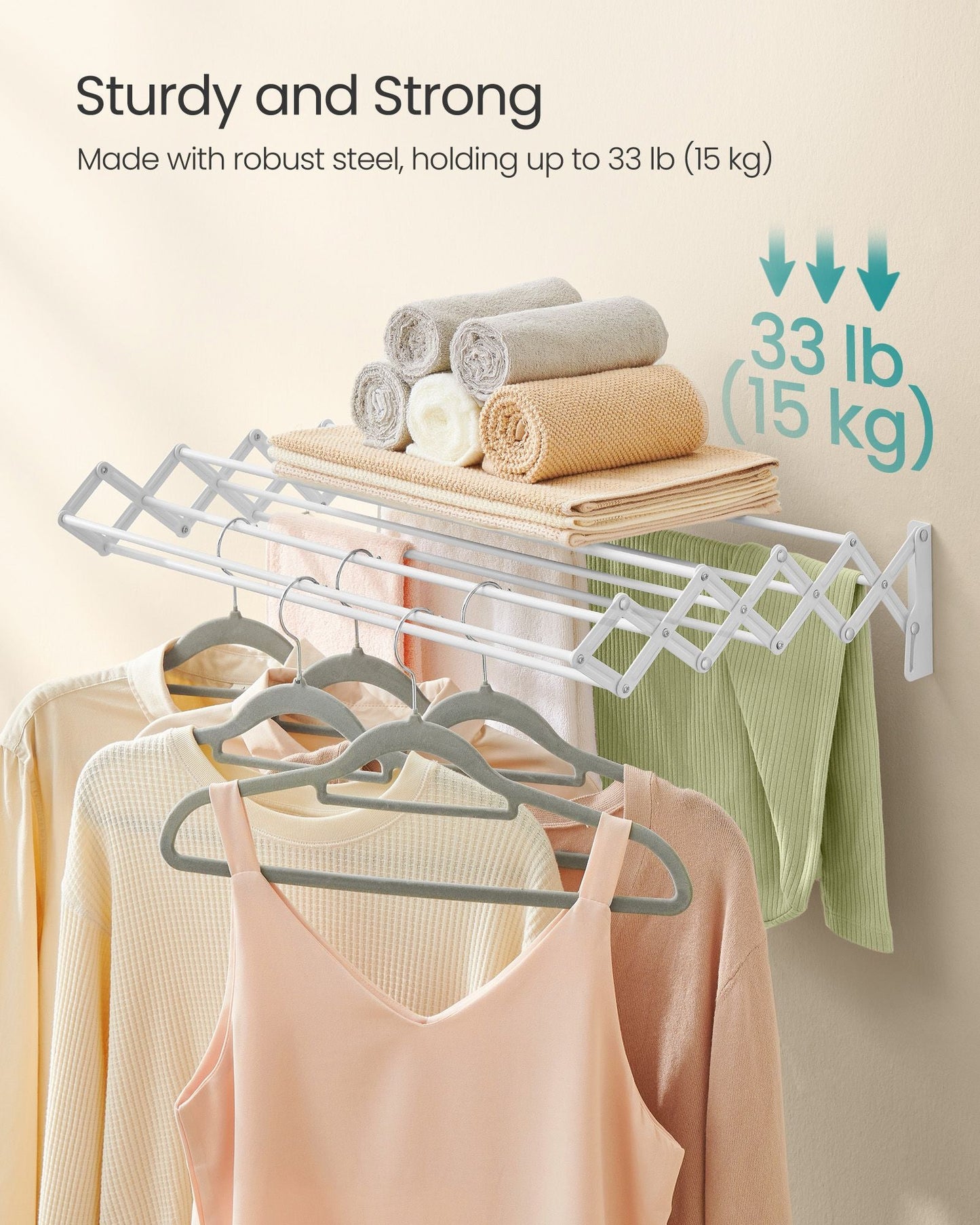 Wall-Mounted Drying Rack Clothing