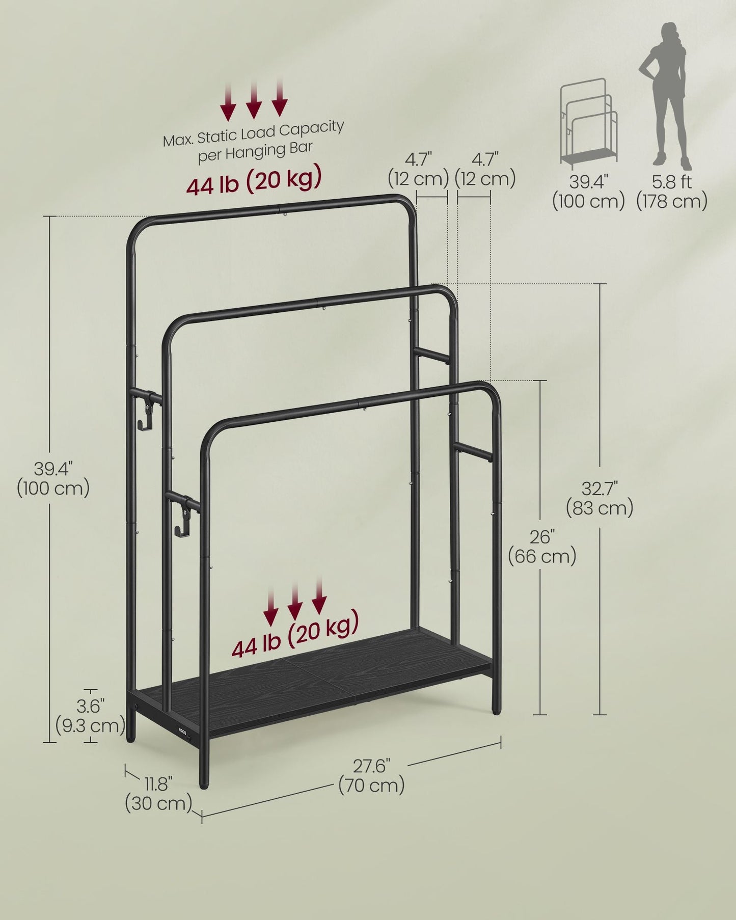 3-Tier Blanket Holder with Storage Shelf