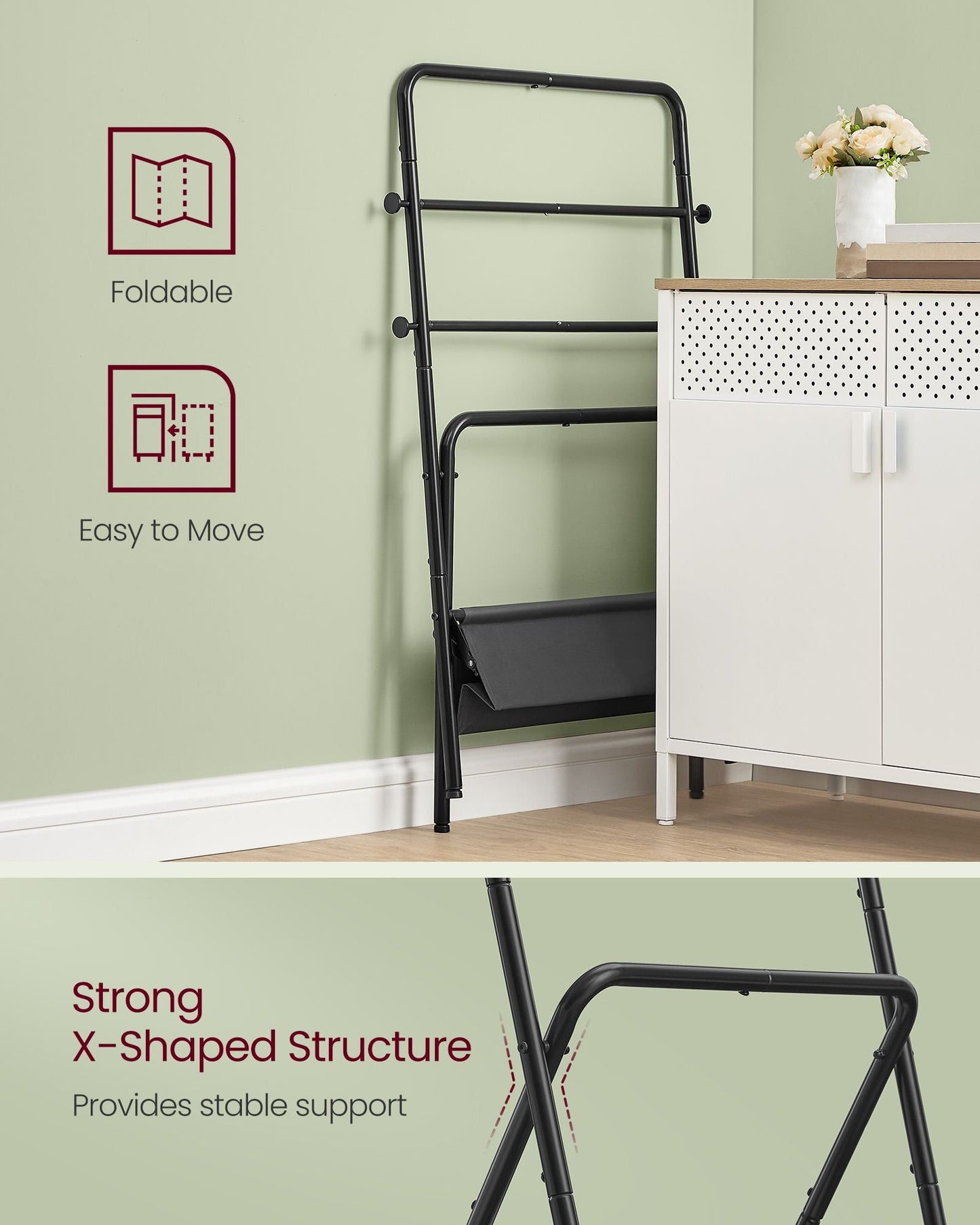 Freestanding Towel Rack with 4 Hooks
