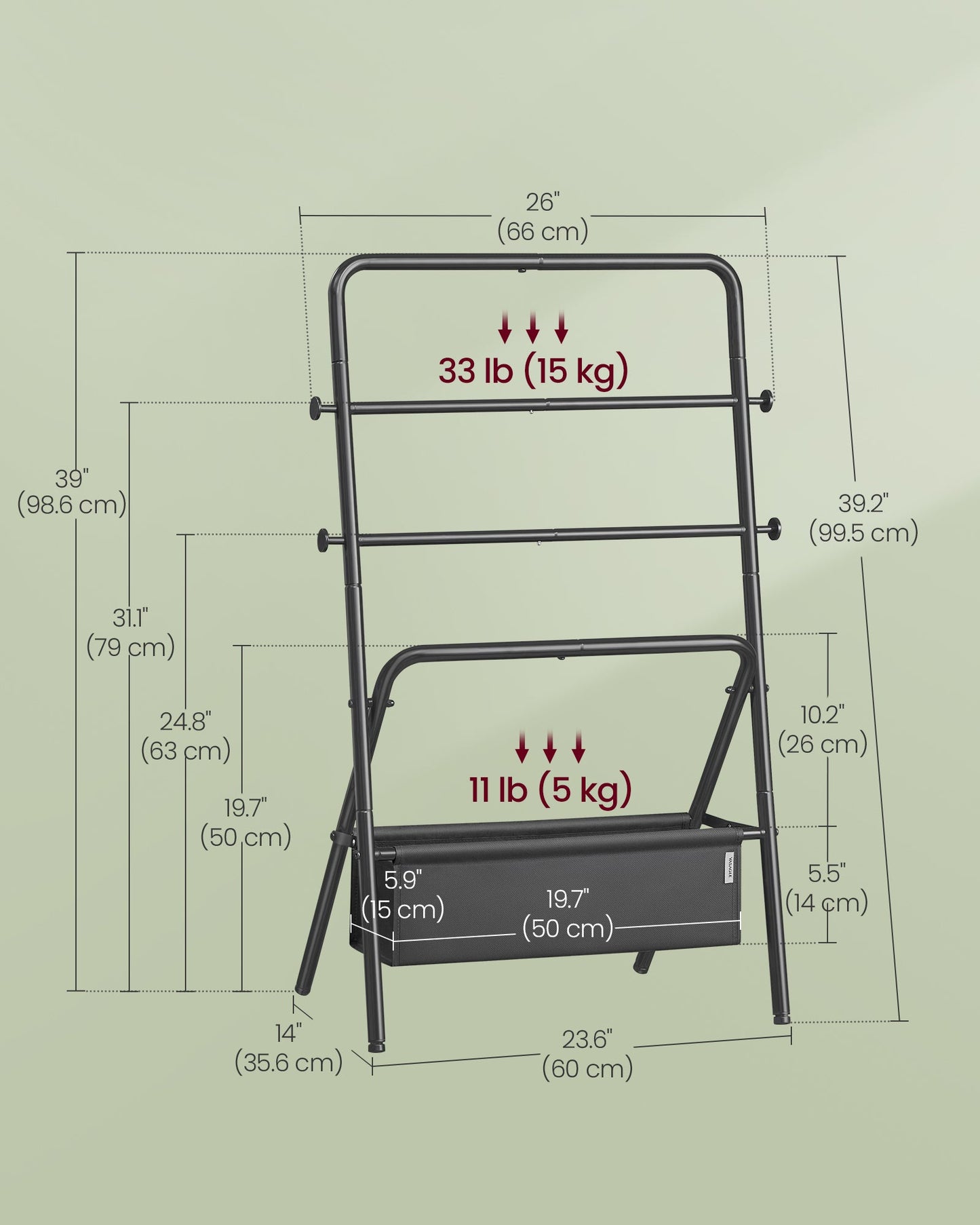 Freestanding Towel Rack with 4 Hooks