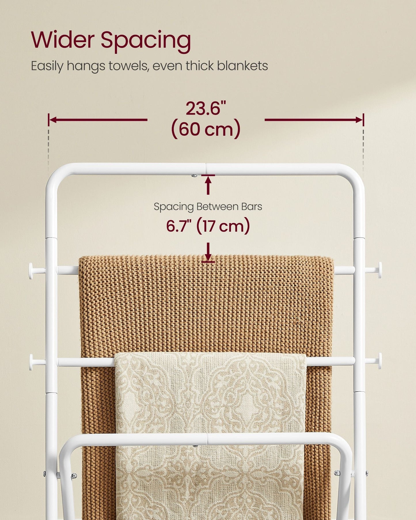 Freestanding Towel Rack with 4 Hooks