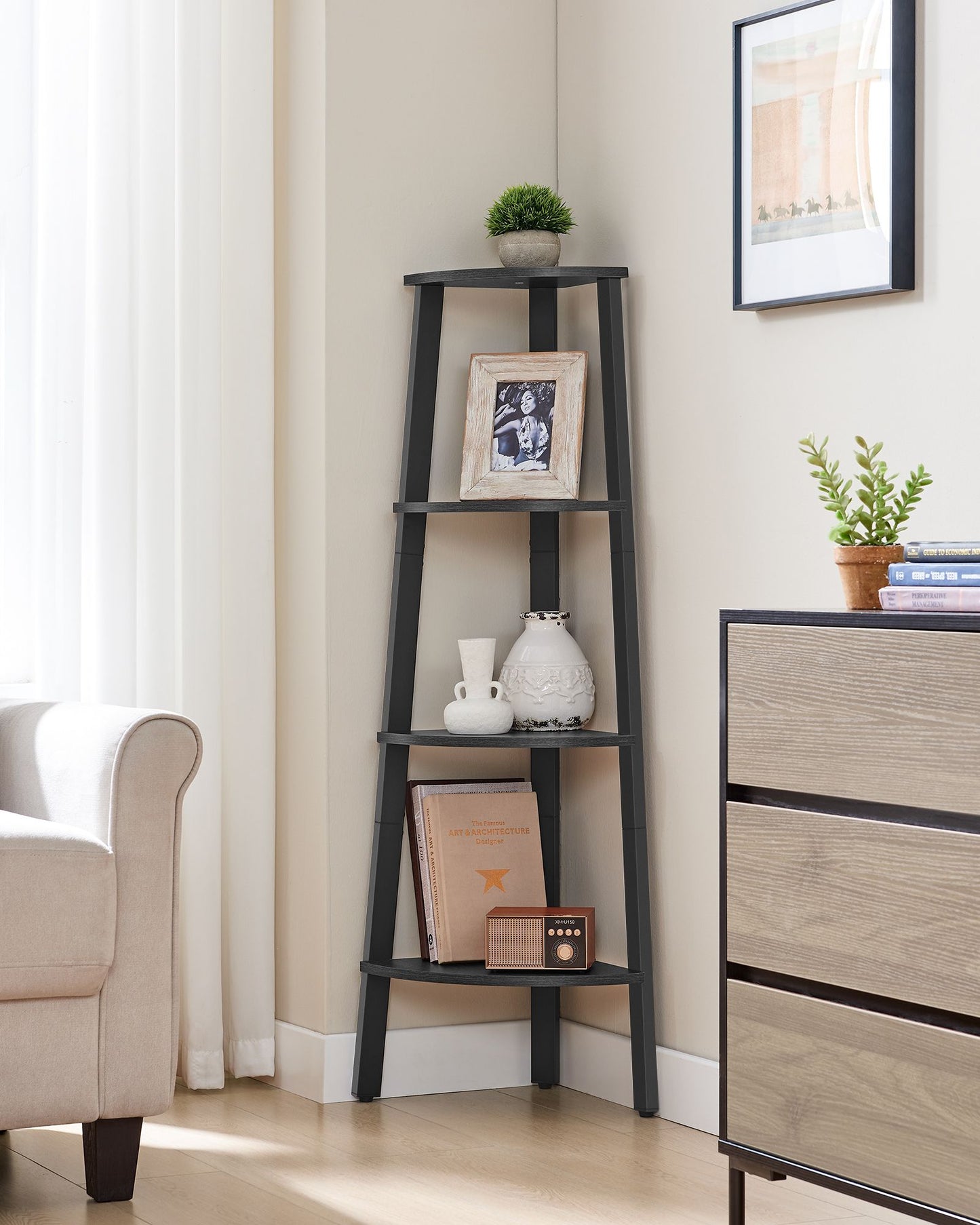 4-Tier Corner Shelf Stand