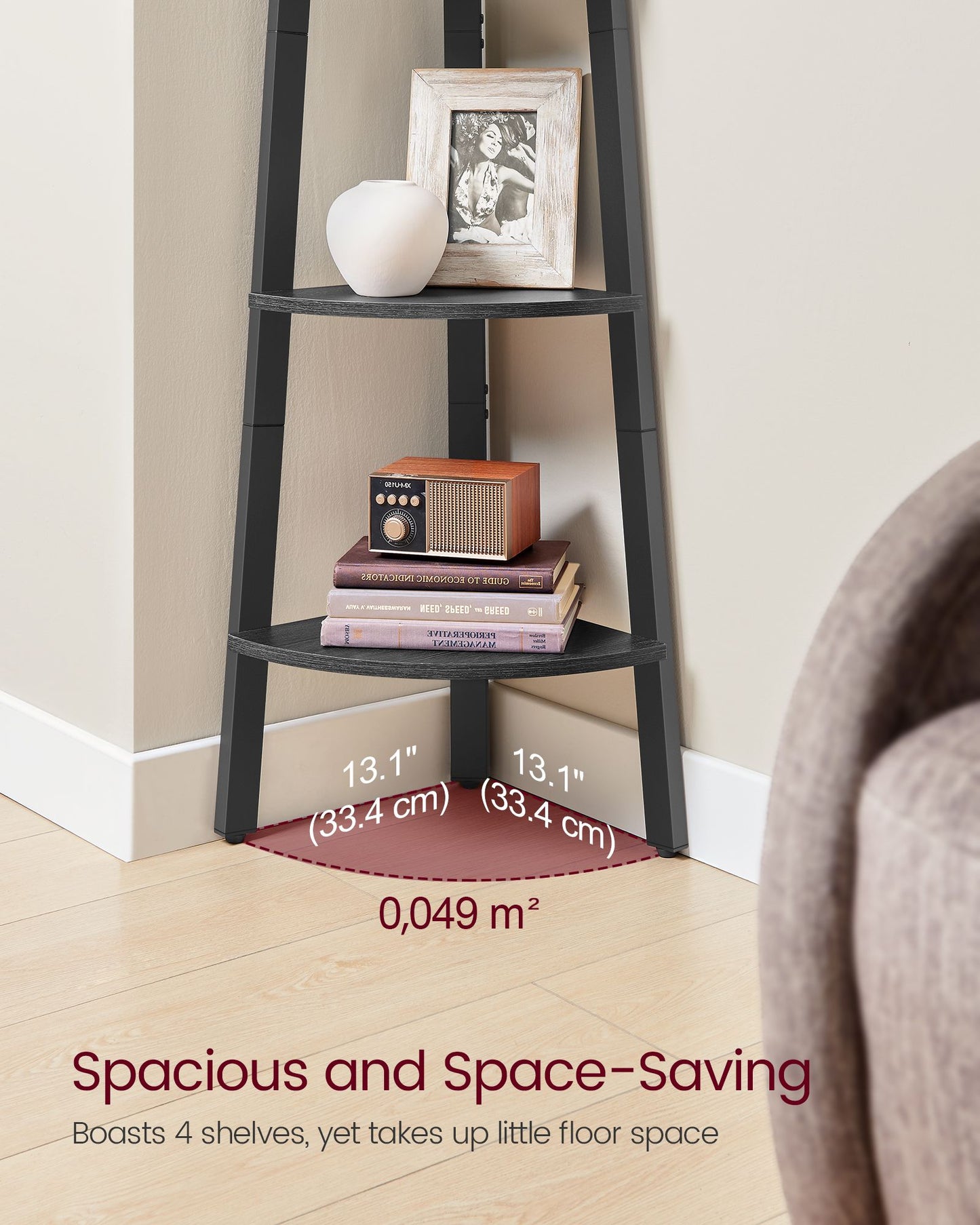 4-Tier Corner Shelf Stand
