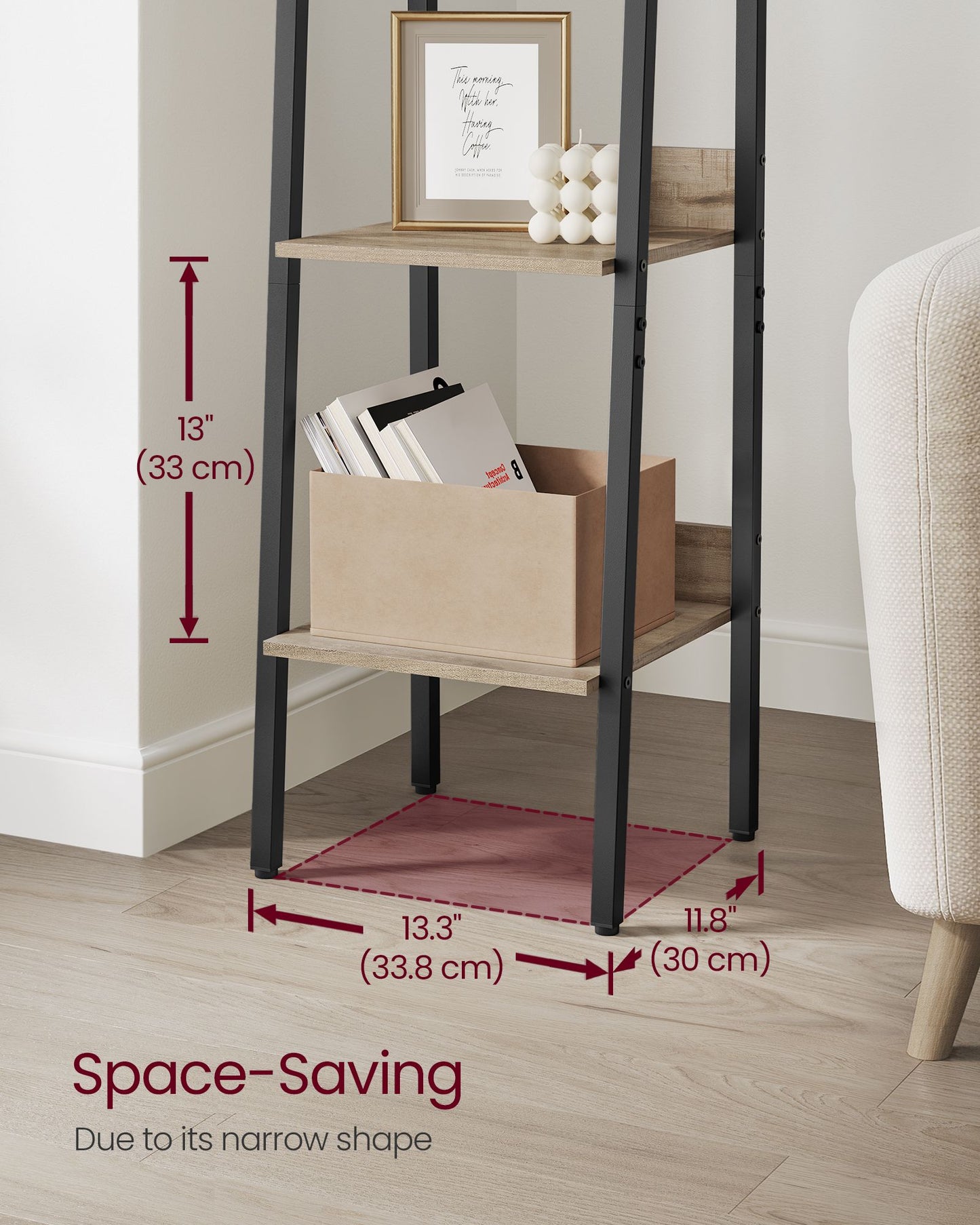 5-Tier Narrow Book Shelf