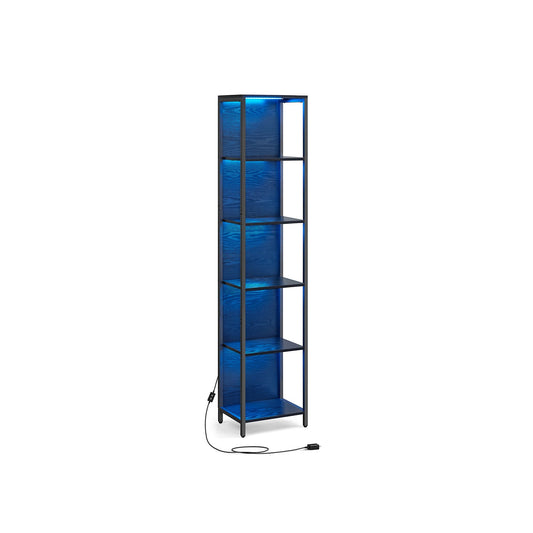 6-Tier LED Bookshelf with Dimmable Lights