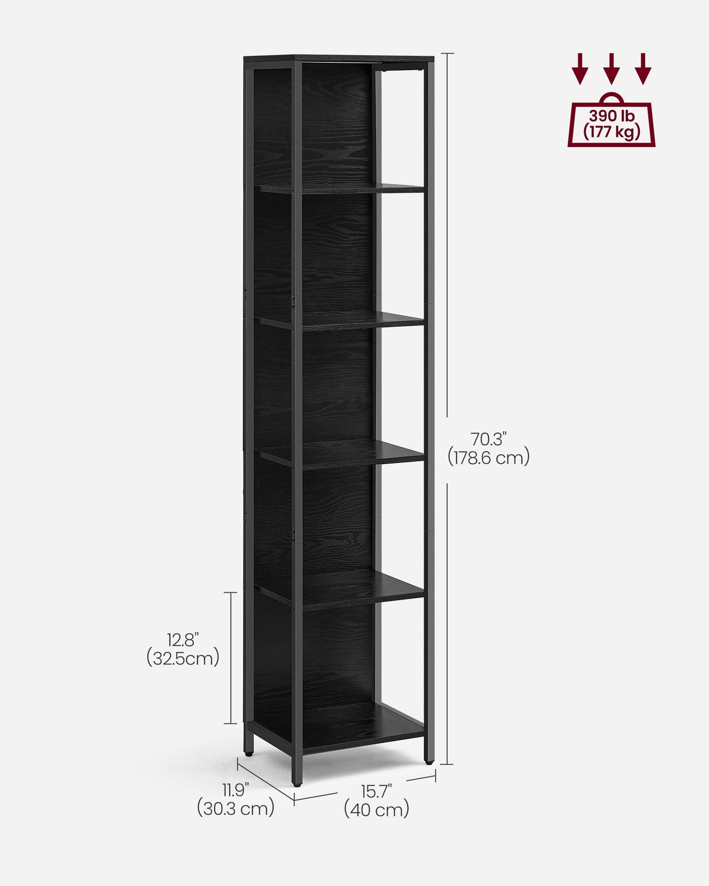 6-Tier LED Bookshelf with Dimmable Lights