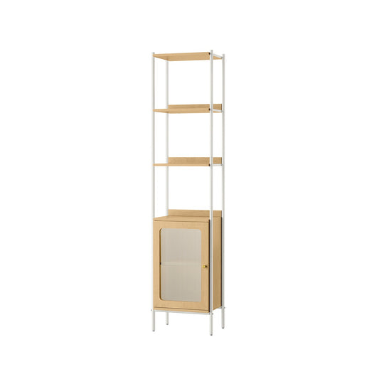 6-Tier Slim Bookshelf with PC Door
