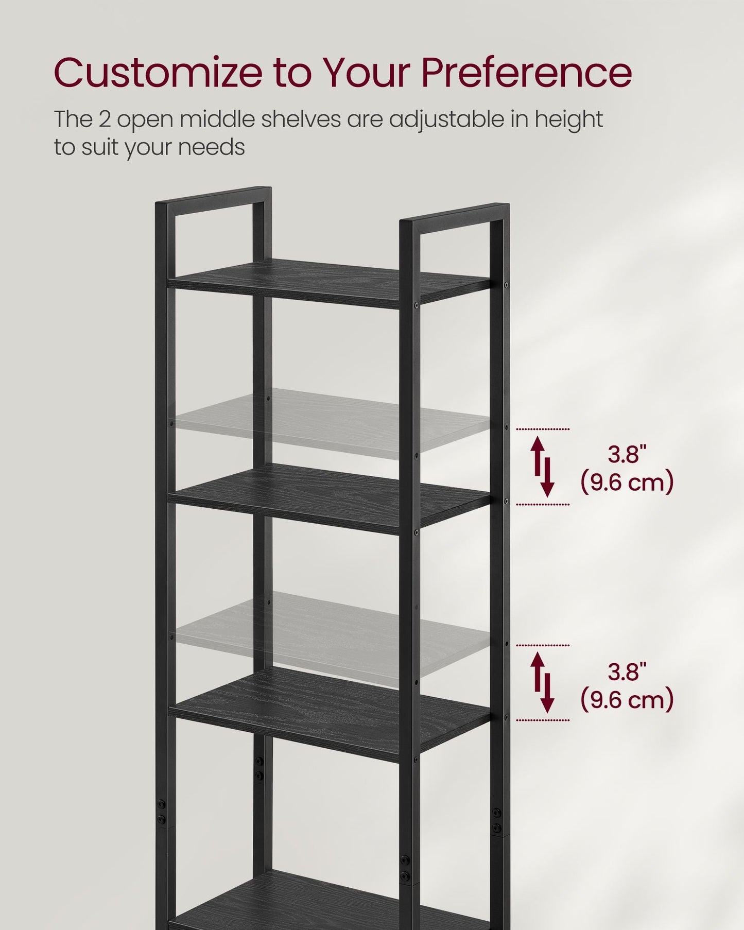 6-Tier Tall Bookcase with Door