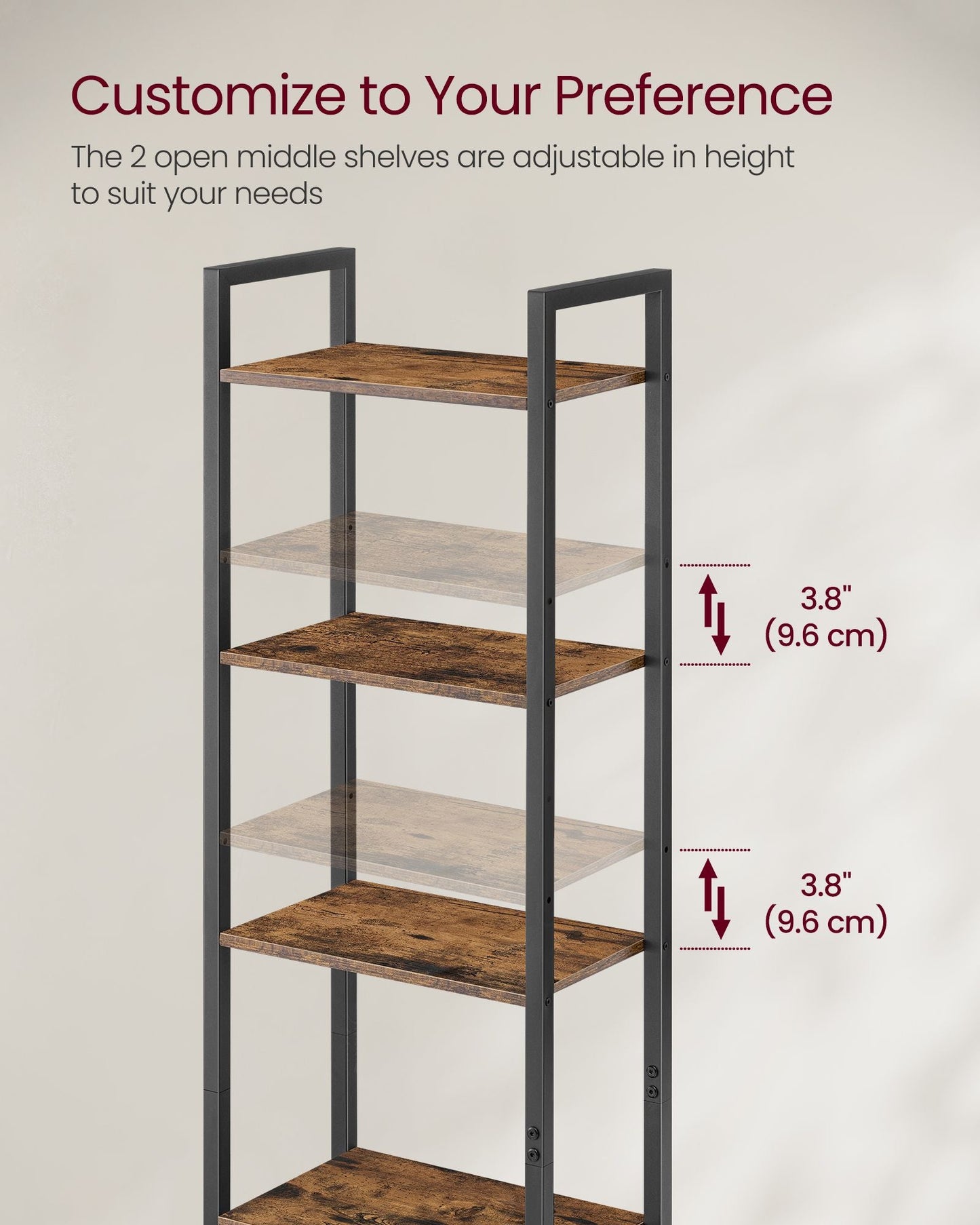 6-Tier Tall Bookcase with Door