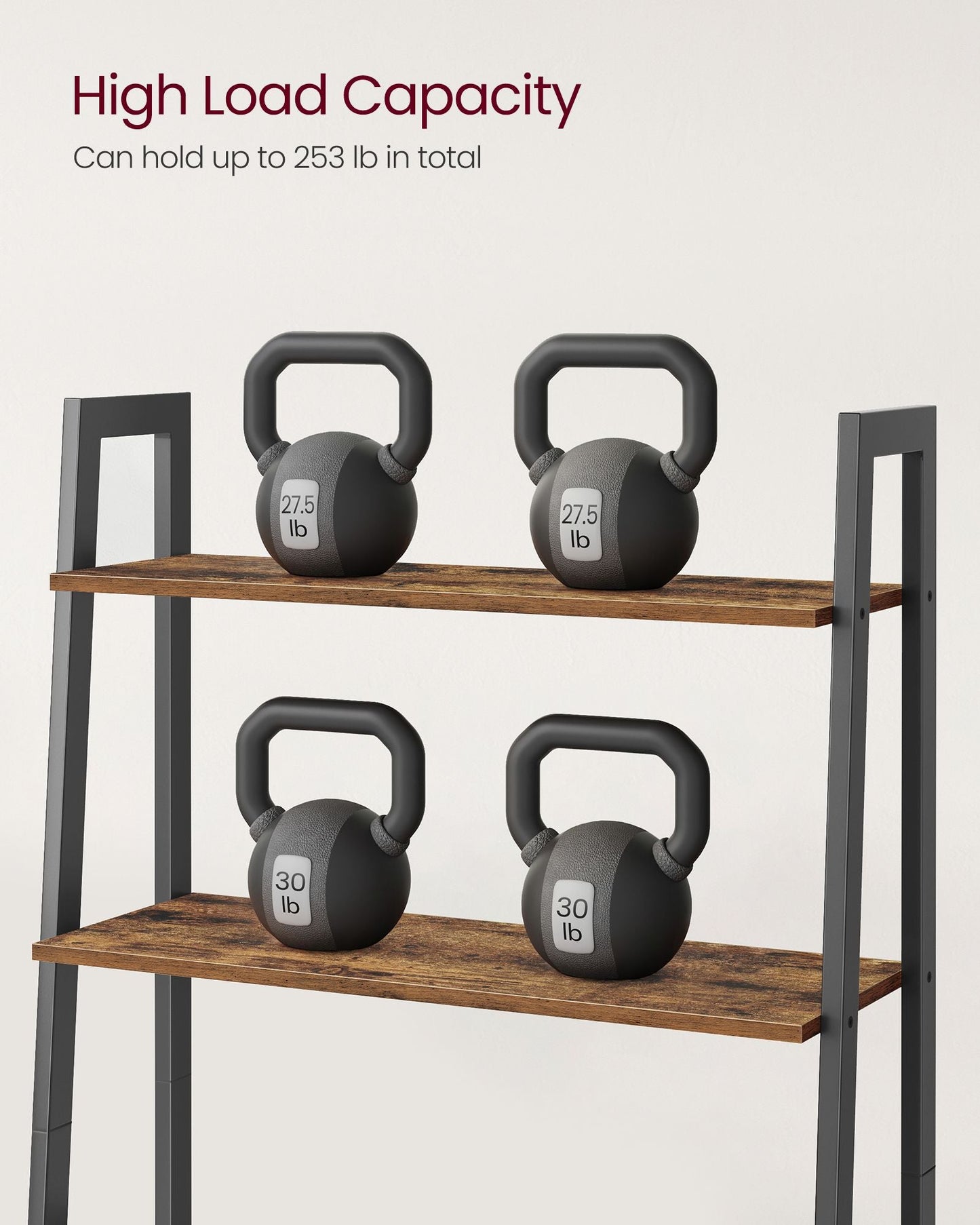 4-Tier Ladder Shelf Steel Frame