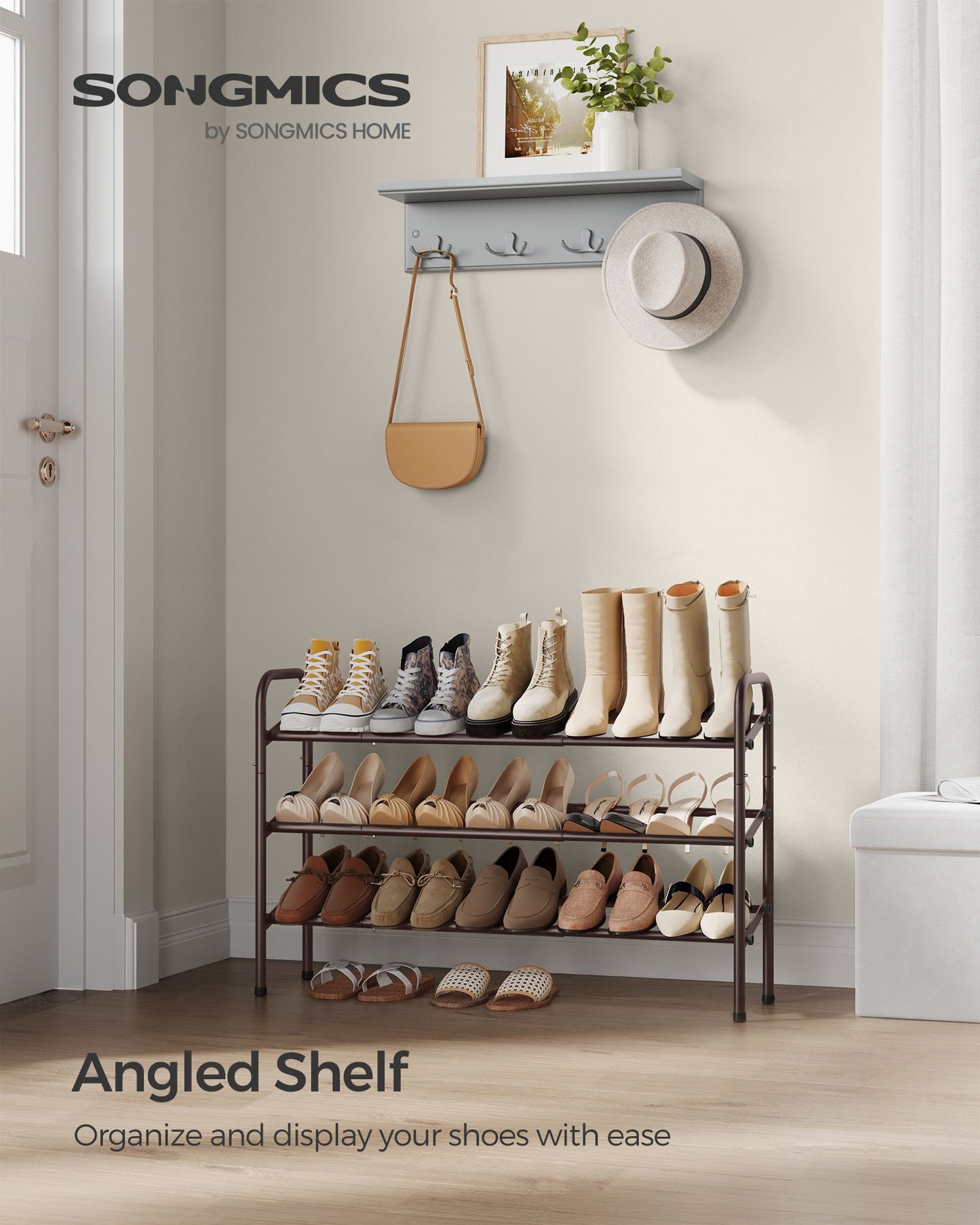 3 Tier Expandable Shoe Rack, Holds up to 20 Pairs of Shoes