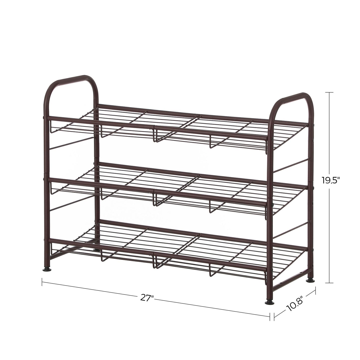 Shoe Rack, 3 Tier Shoe Organizer for Closet, Holds up to 12 Pairs of Shoes, Shoe Rack for Front Door Entrance