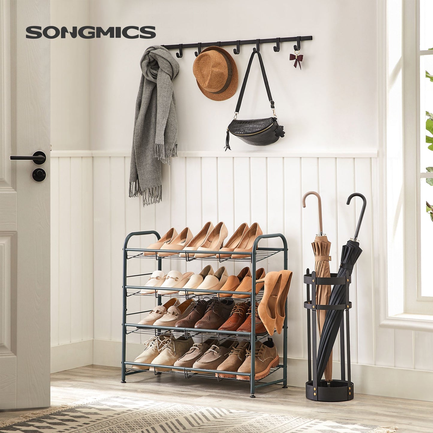 4 Tier Shoe Organizer Holds up to 16 Pairs of Shoes