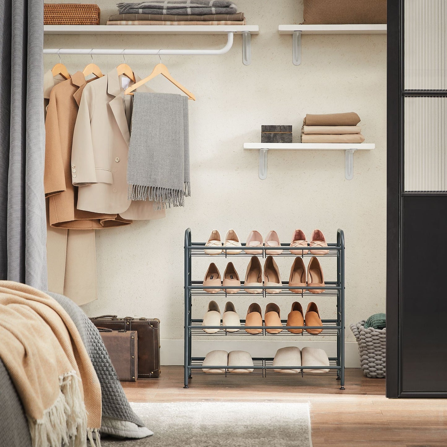4 Tier Shoe Organizer Holds up to 16 Pairs of Shoes