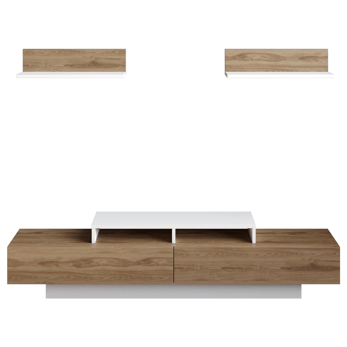 Lusi 71" Wide TV Stand for TVs up to 80" with 2 Wall Shelves