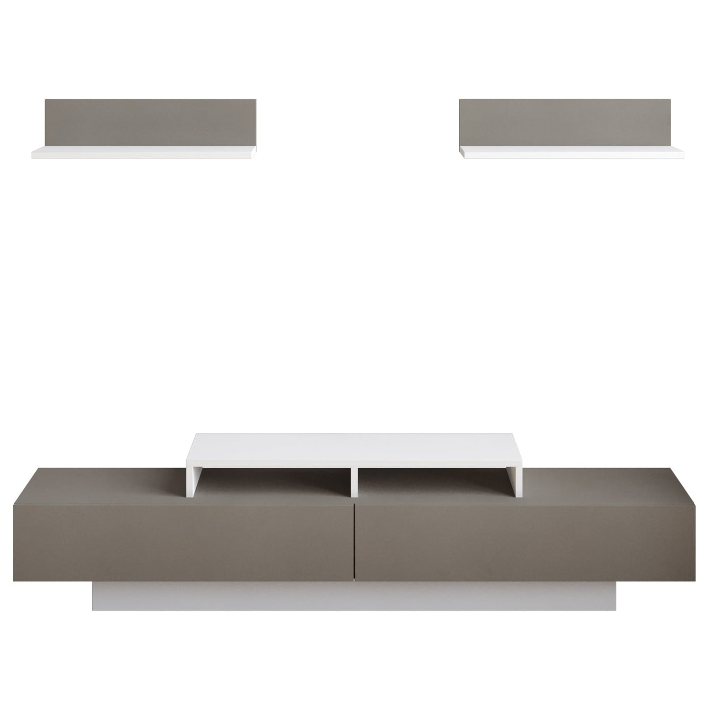 Lusi 71" Wide TV Stand for TVs up to 80" with 2 Wall Shelves