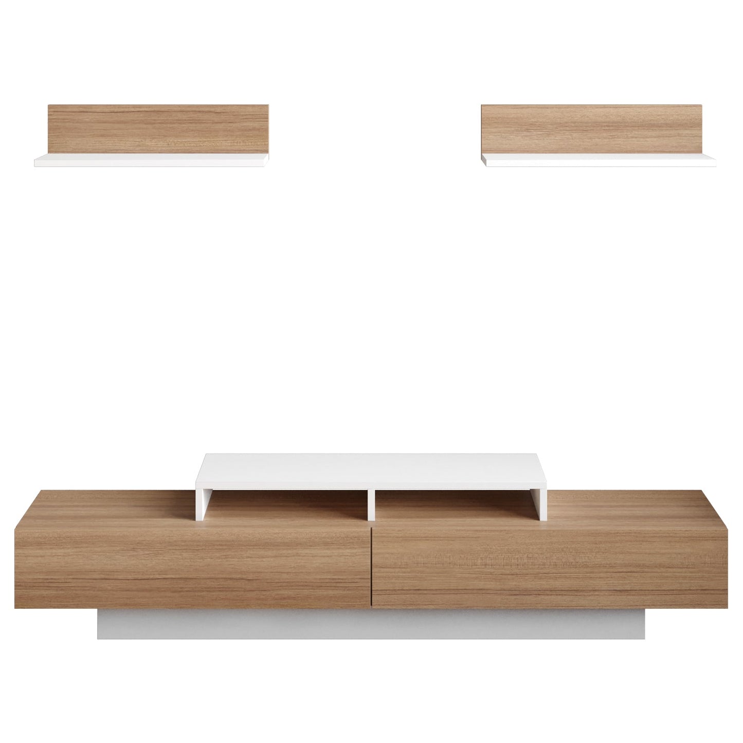 Lusi 71" Wide TV Stand for TVs up to 80" with 2 Wall Shelves