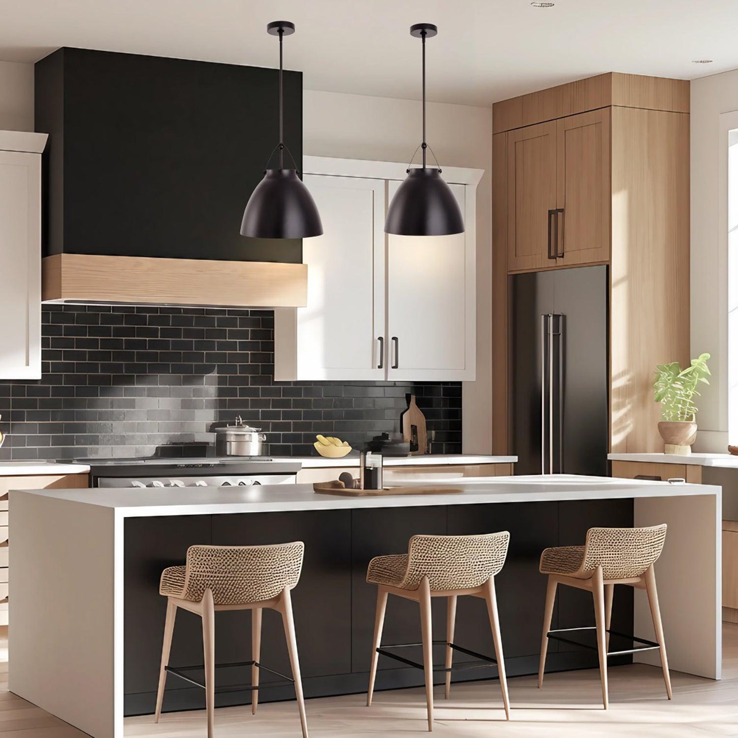 Modern 1-Light Metal Dimmable Island Pendant Light