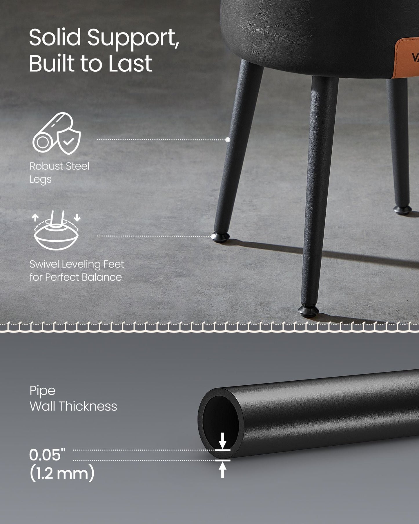EKHO Collection - Storage Ottoman Vanity Stool