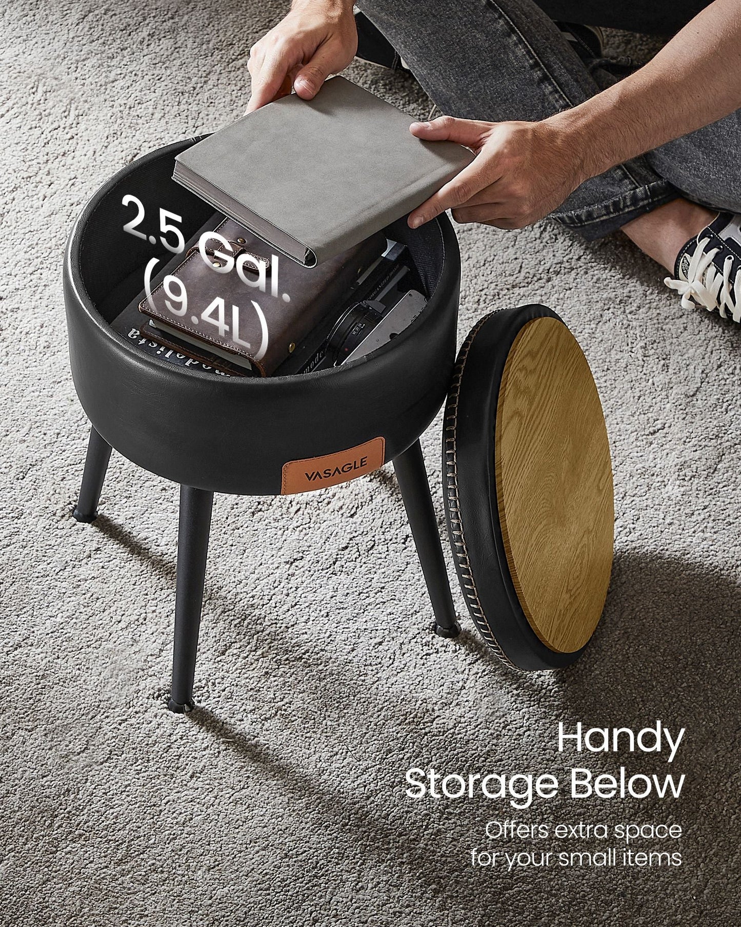 EKHO Collection - Storage Ottoman Vanity Stool