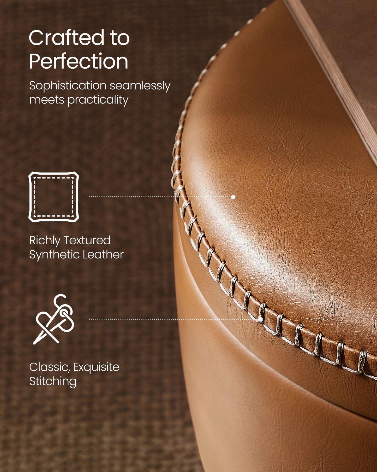 EKHO Collection - Storage Ottoman Vanity Stool