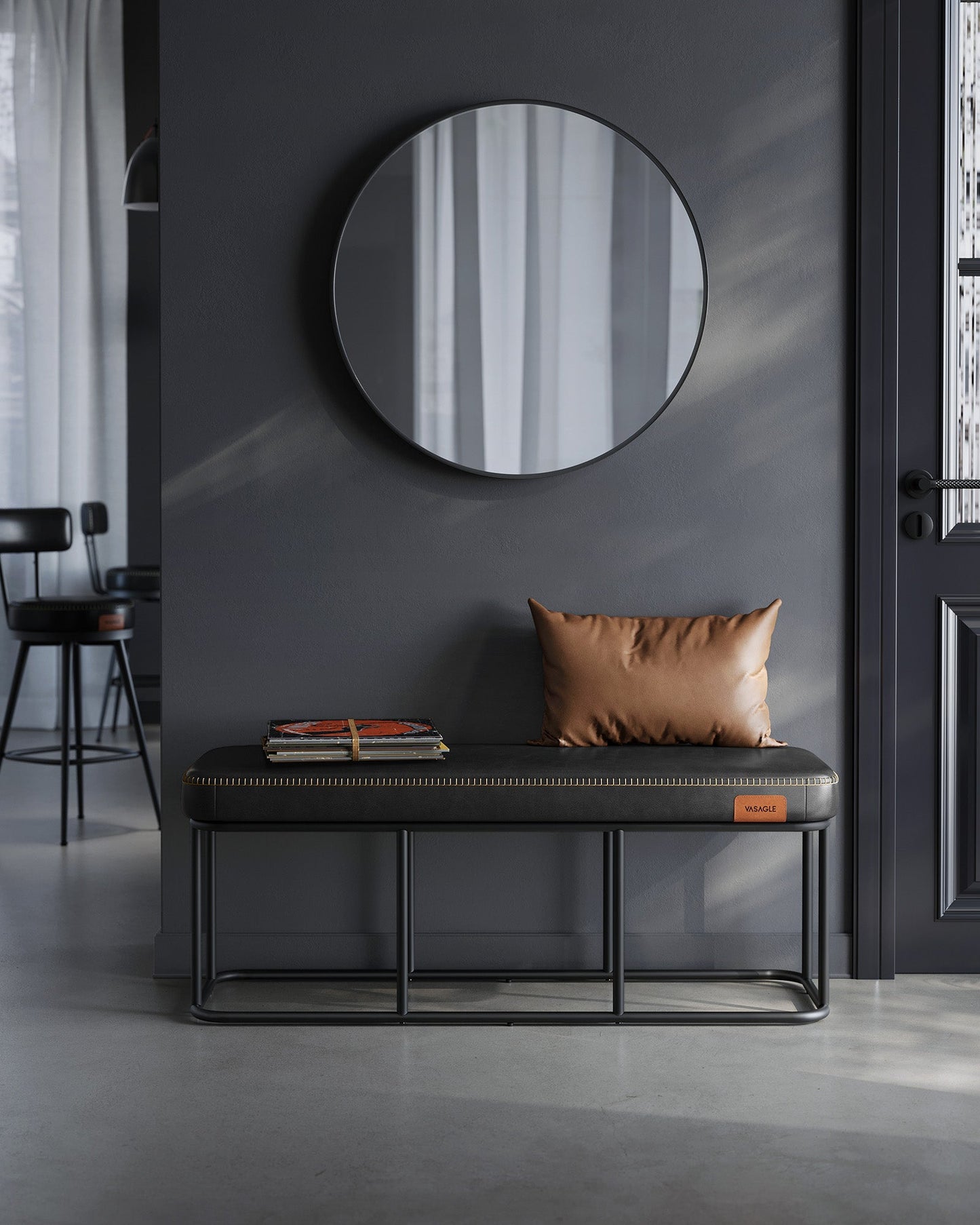 EKHO Collection - Bench for Entryway Bedroom, Ink Black
