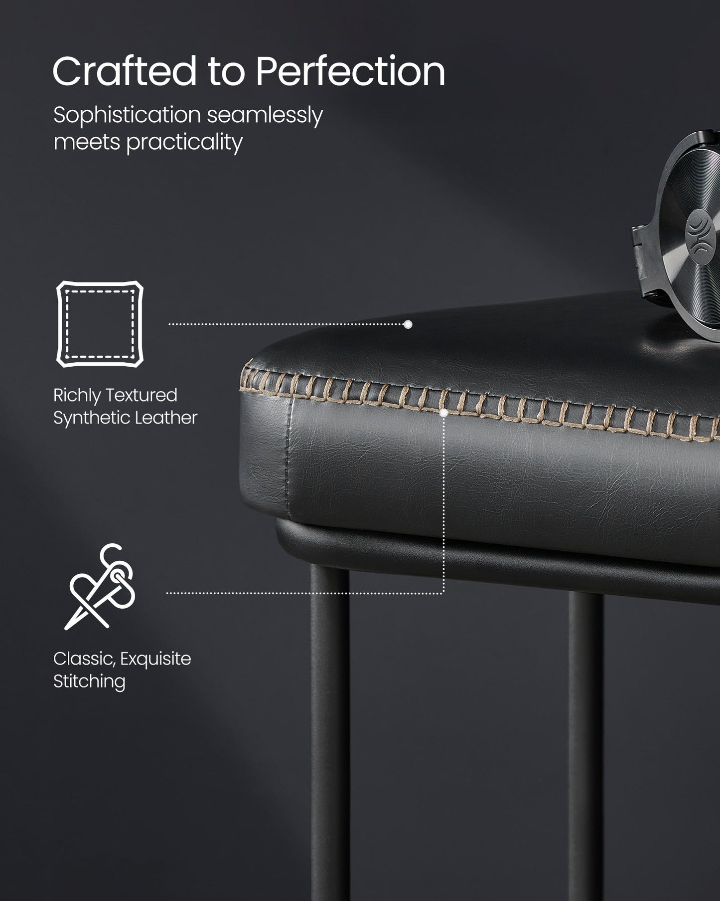 EKHO Collection - Bench for Entryway Bedroom, Ink Black