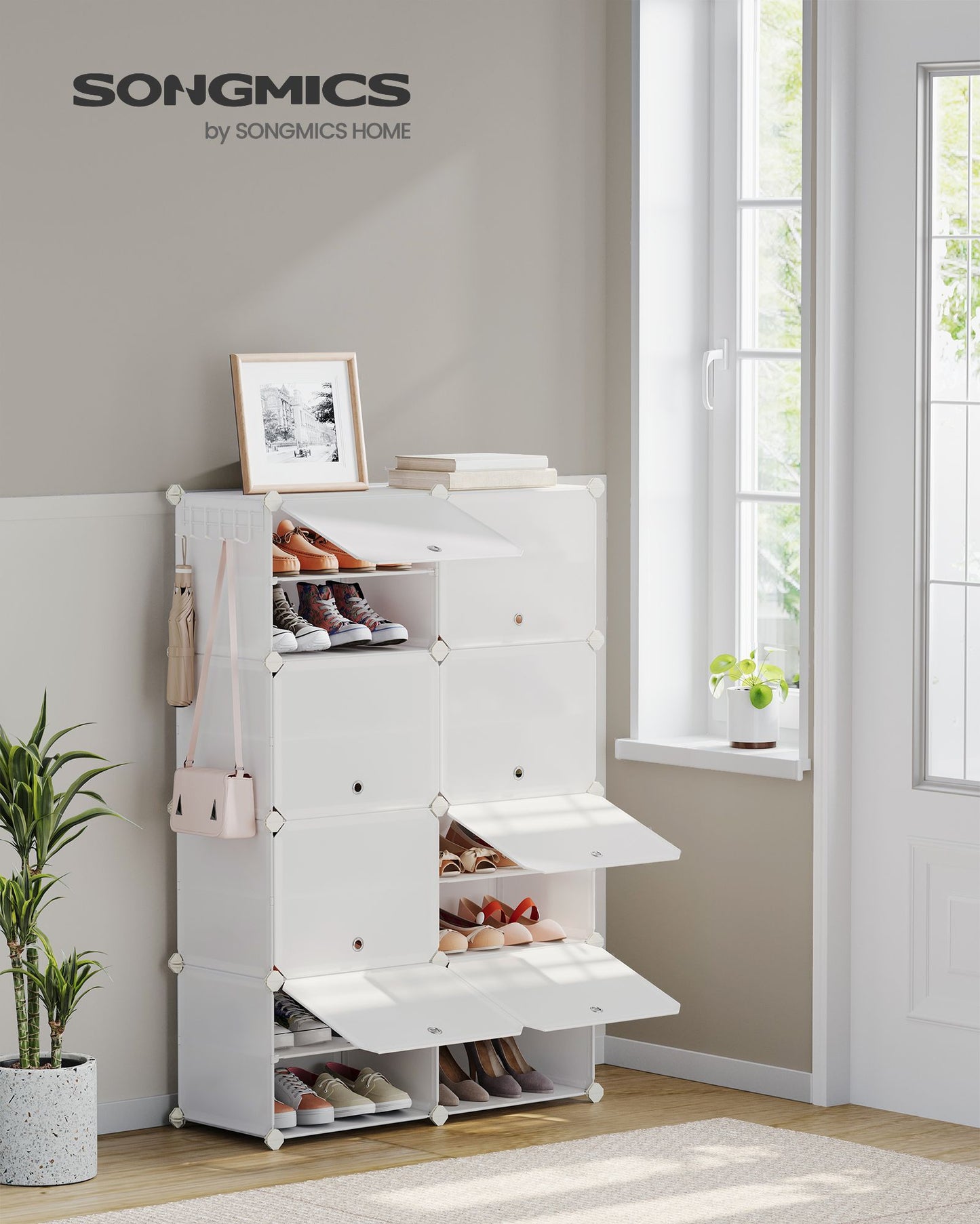 Shoe Rack Organizer, 8-Tier Shoe Storage Cabinet for Closet and Entryway
