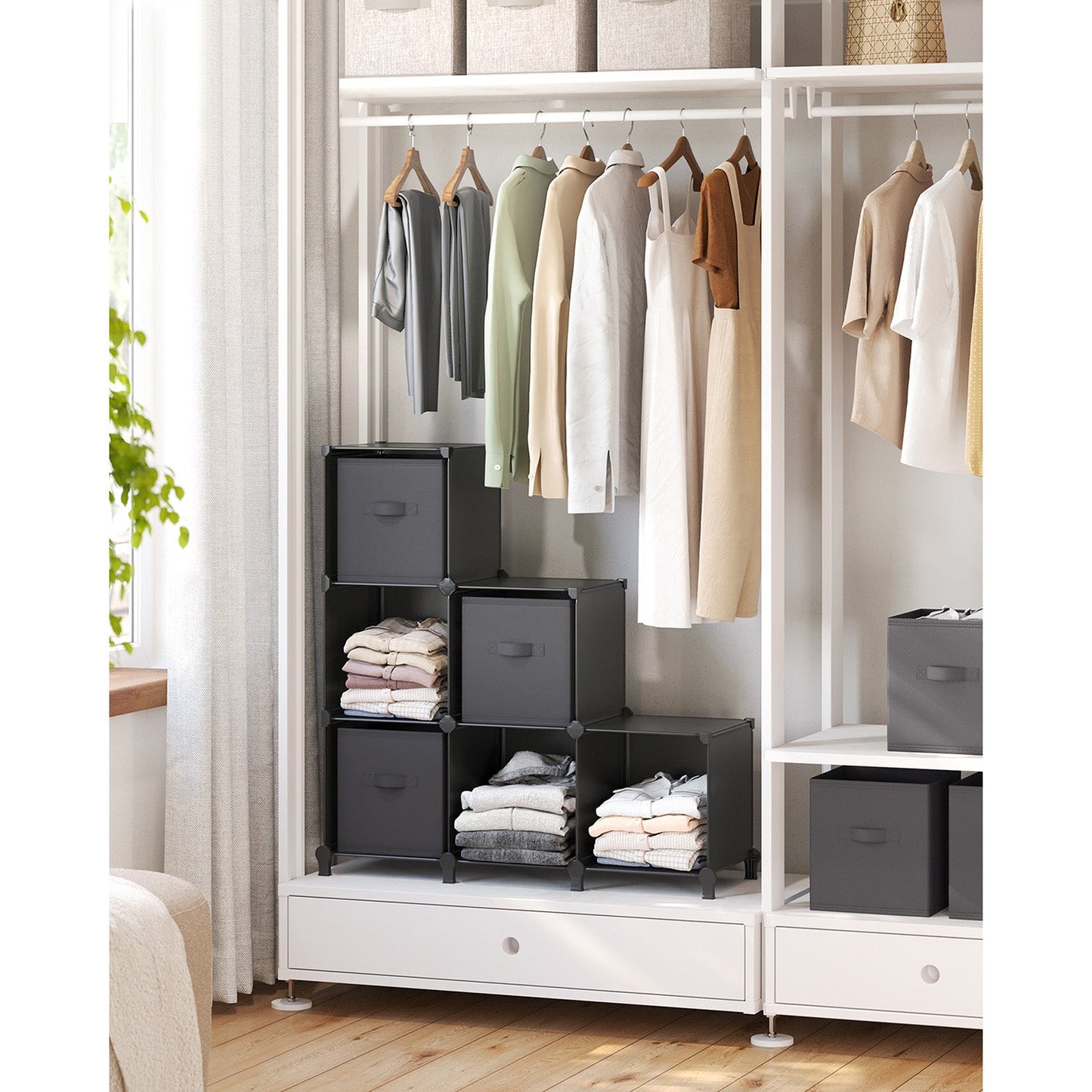 Cube Storage Organizer with Storage Boxes, Set of 6