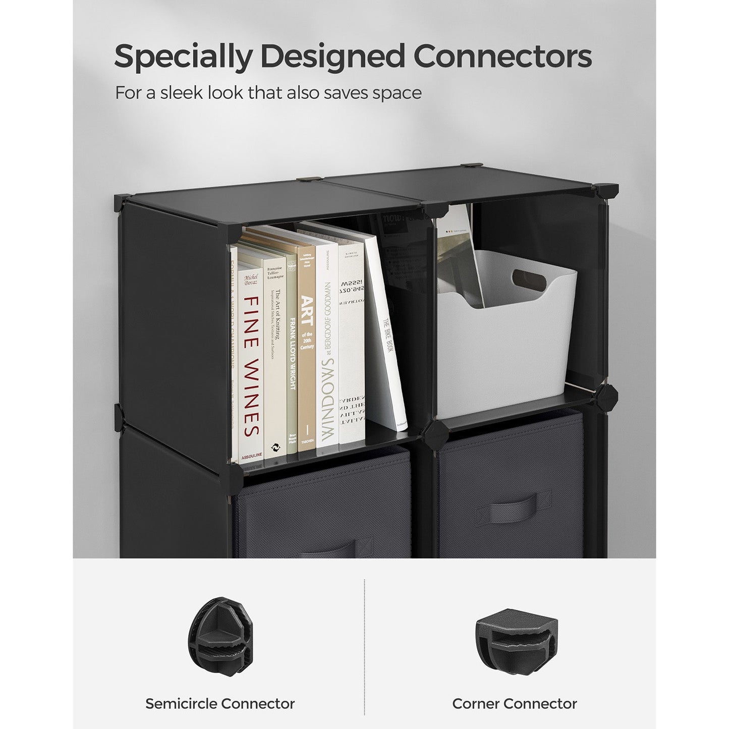 Cube Storage Organizer with Storage Boxes, Set of 6