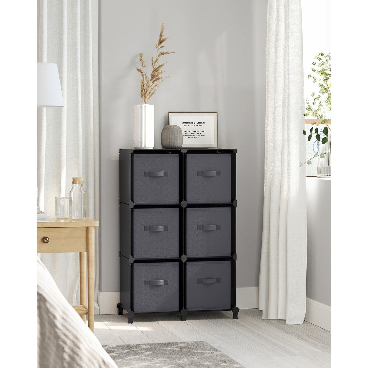 Cube Storage Organizer with Storage Boxes, Set of 6