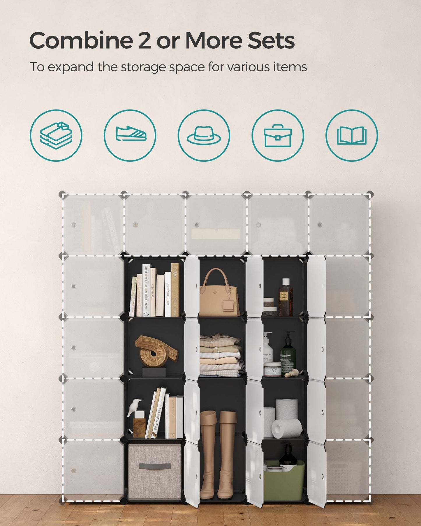 Set of 9 DIY Plastic Cubes with Doors