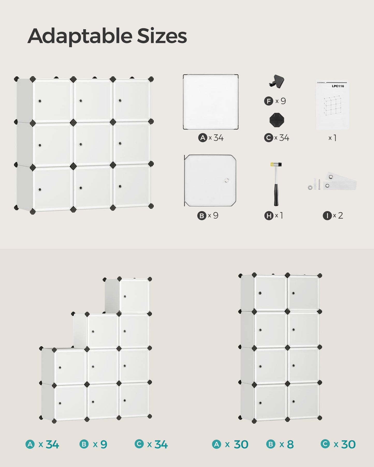 Set of 9 Plastic Cubes