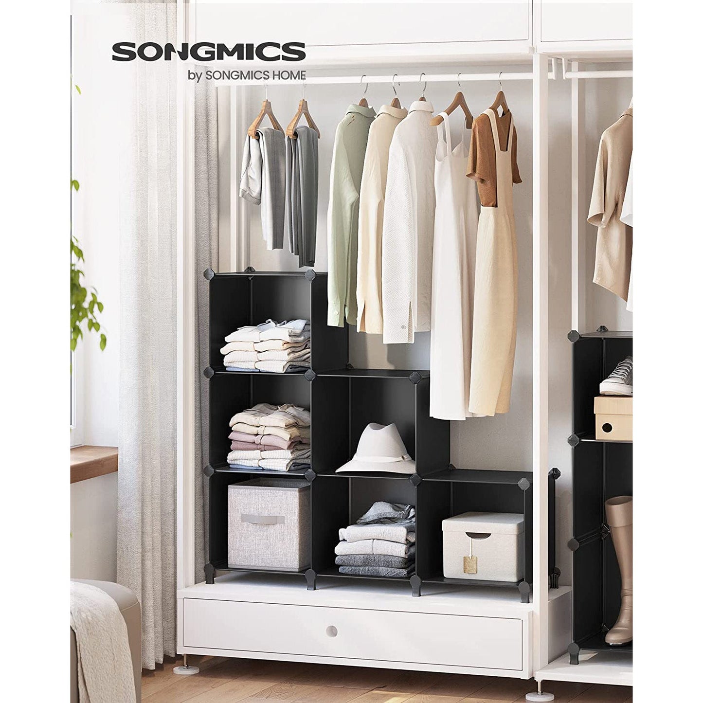 6 Cube Storage Organizer with Feet and Rubber Mallet