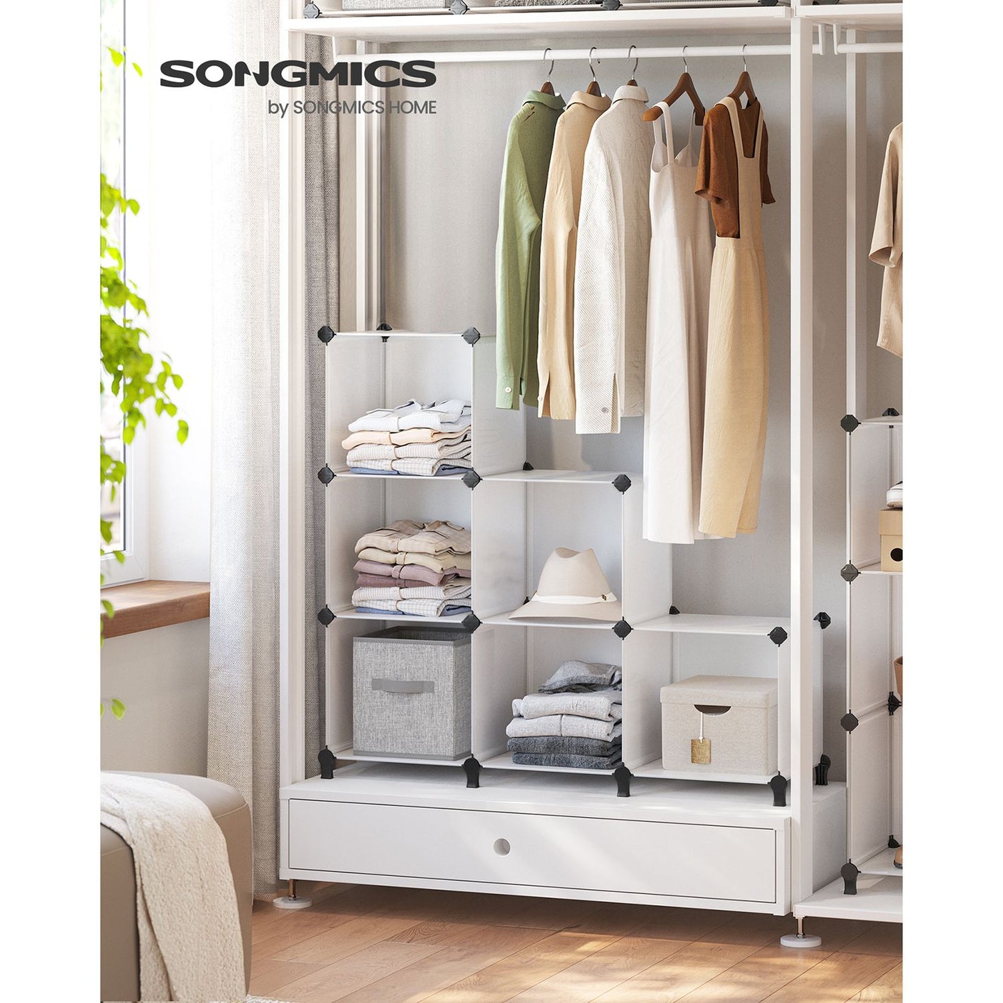 6 Cube Storage Organizer with Feet and Rubber Mallet