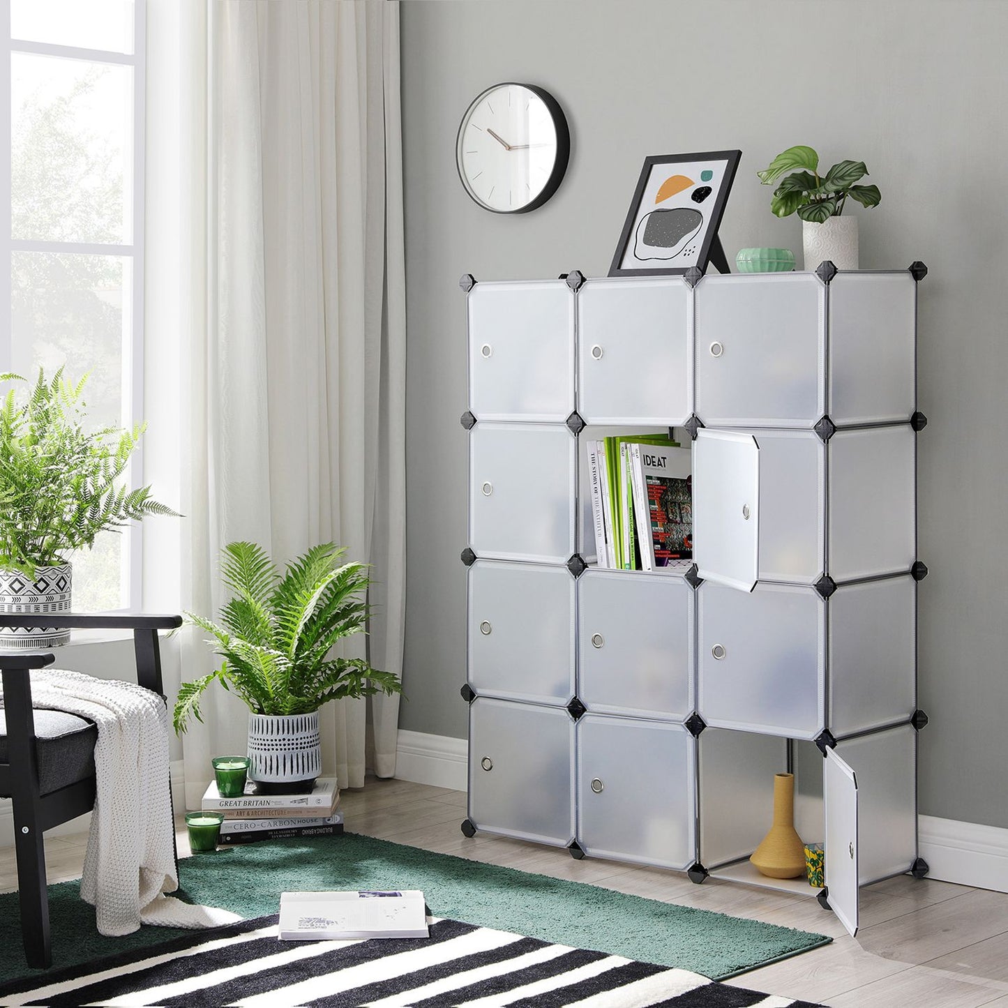 Cube Storage with Door, Set of 12 Plastic Cube