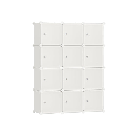 Cube Storage with Door, Set of 12 Plastic Cubes