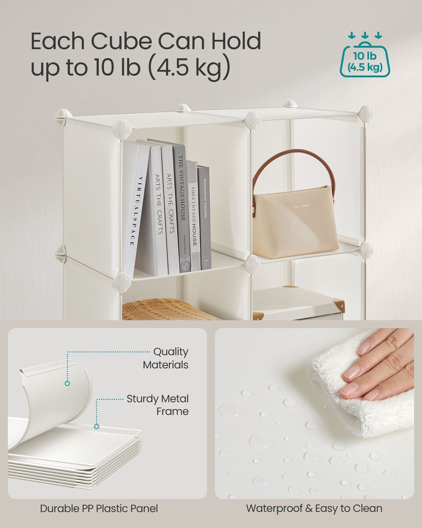 Cube Storage with Door, Set of 12 Plastic Cubes