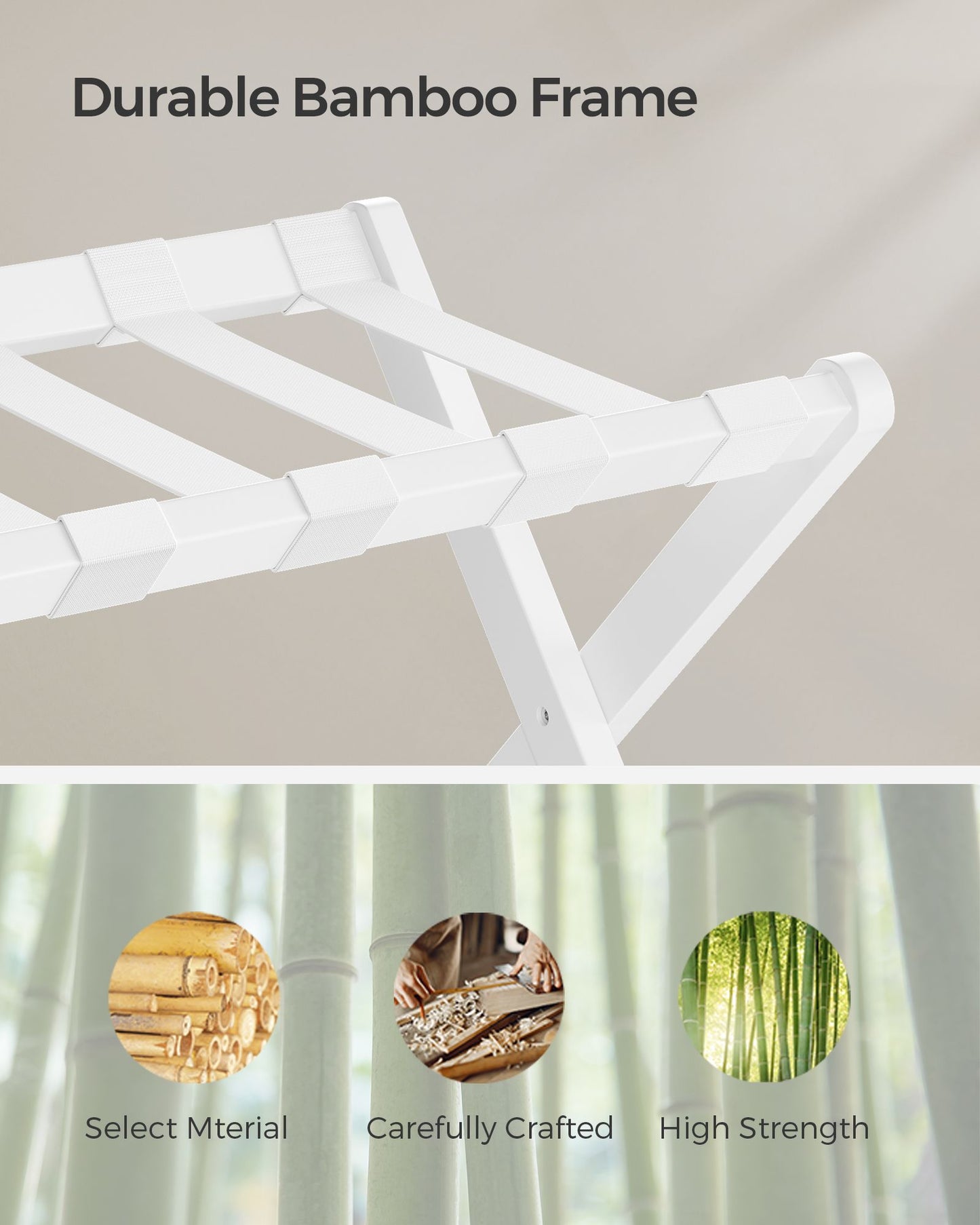 Set of 2 Luggage Racks with Storage Shelves