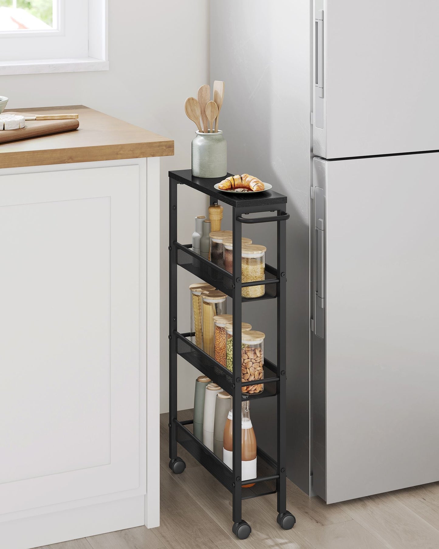 4-Tier Slim Rolling Storage Cart