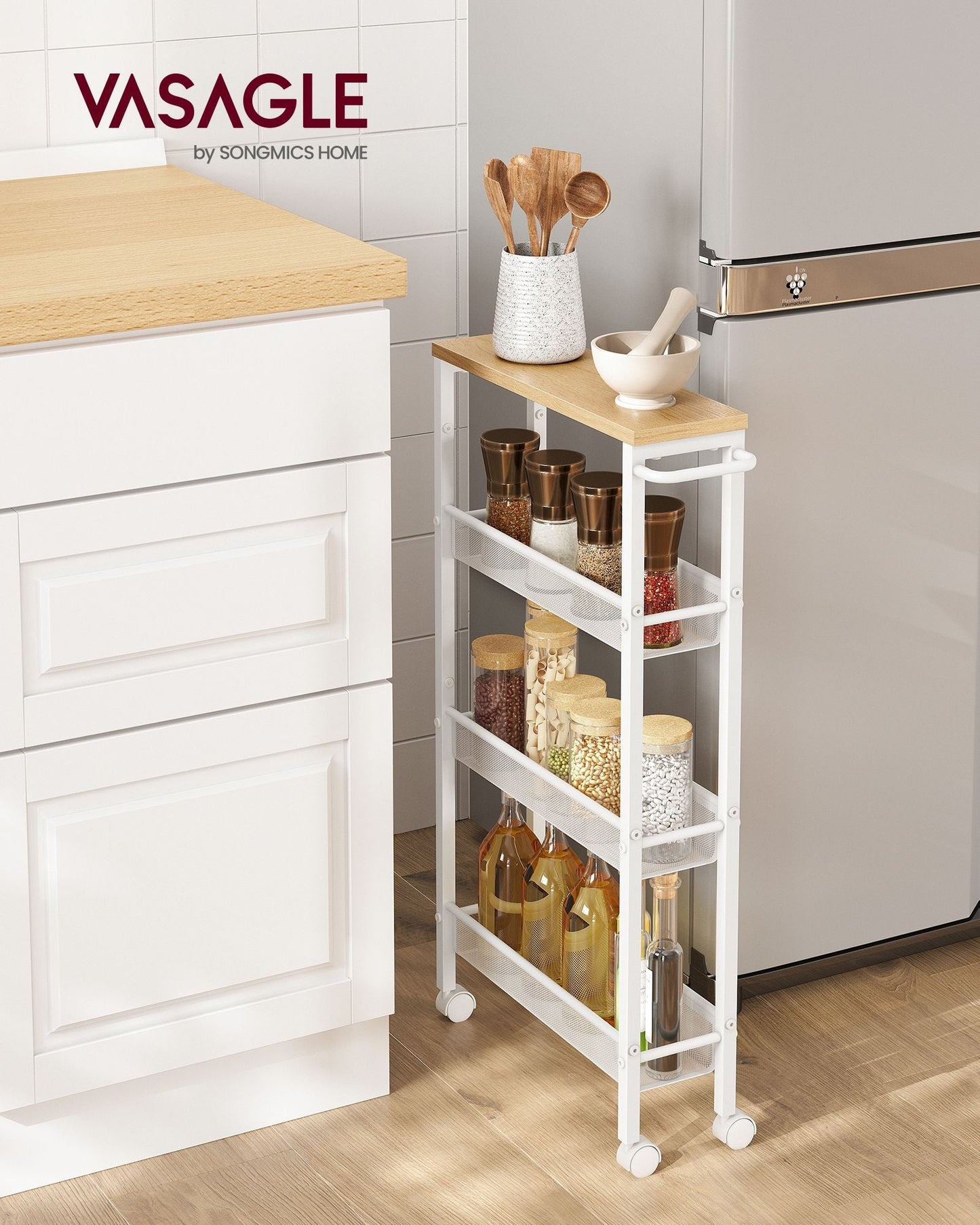 4-Tier Slim Rolling Storage Cart