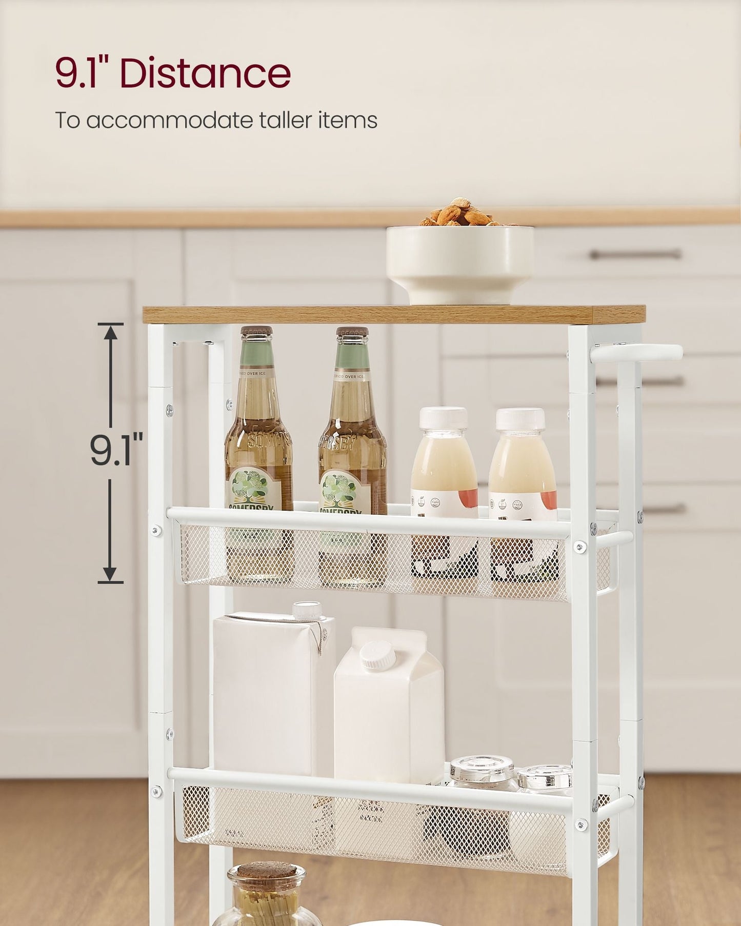 4-Tier Slim Rolling Storage Cart