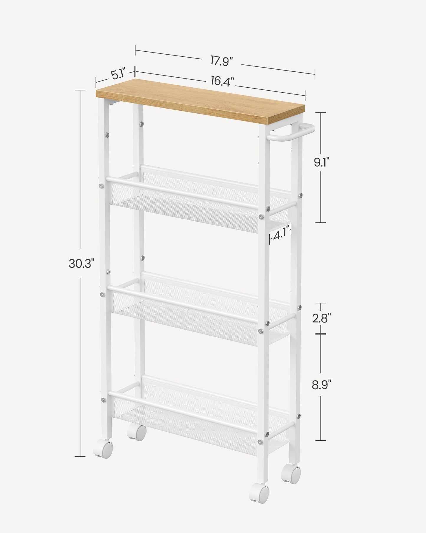 4-Tier Slim Rolling Storage Cart