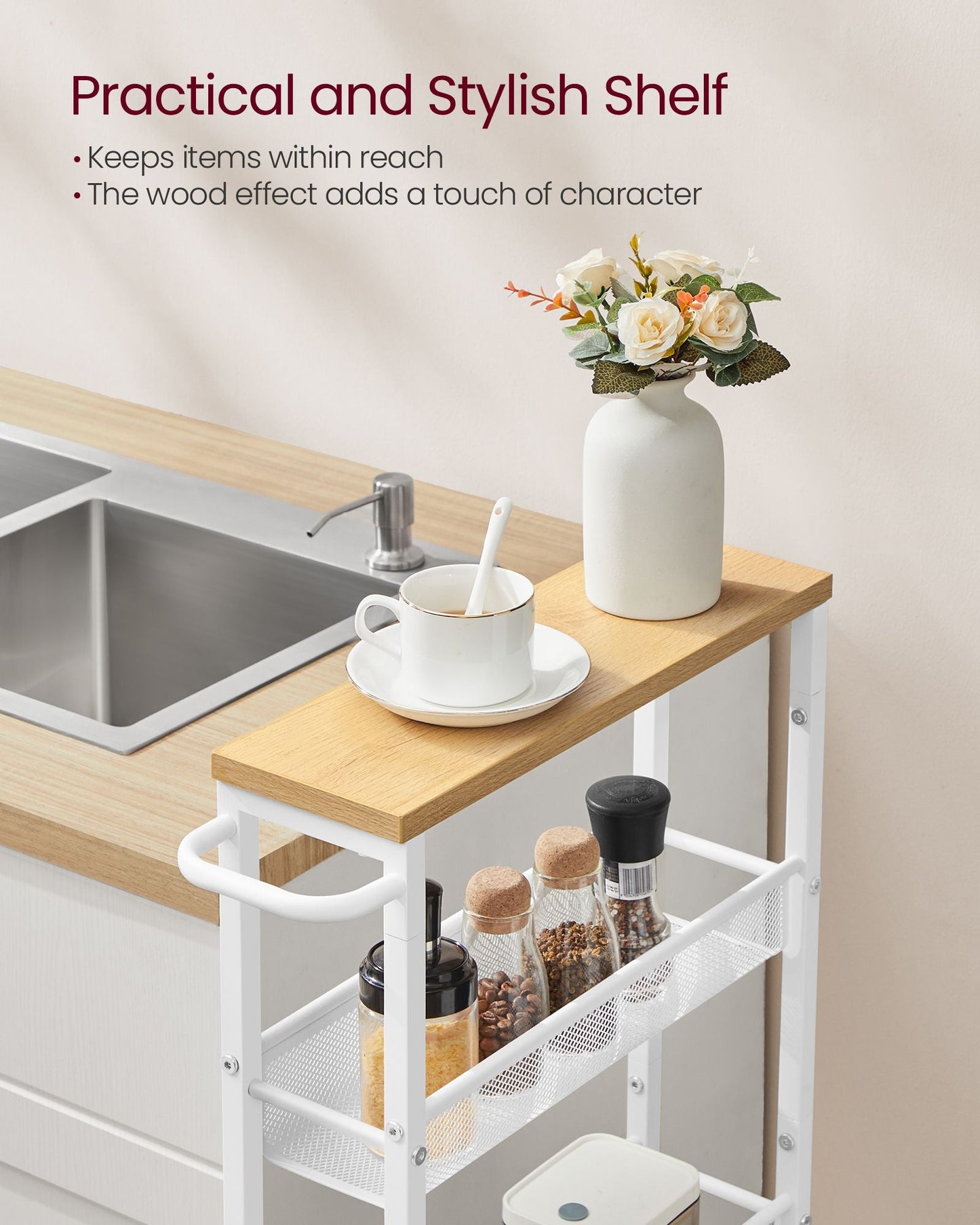 5-Tier Slim Rolling Storage Cart