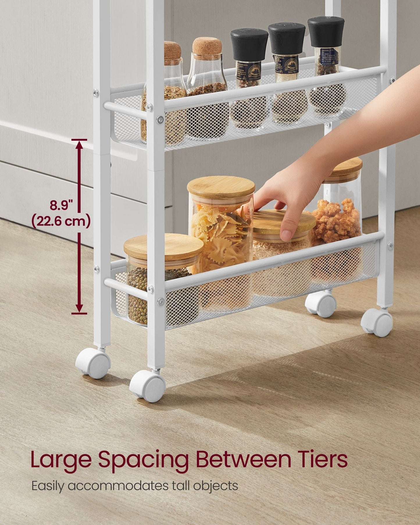 5-Tier Slim Rolling Storage Cart