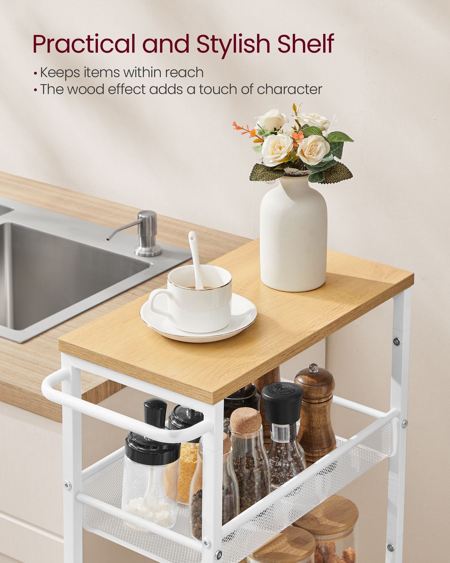 5-Tier Slim Rolling Storage Cart