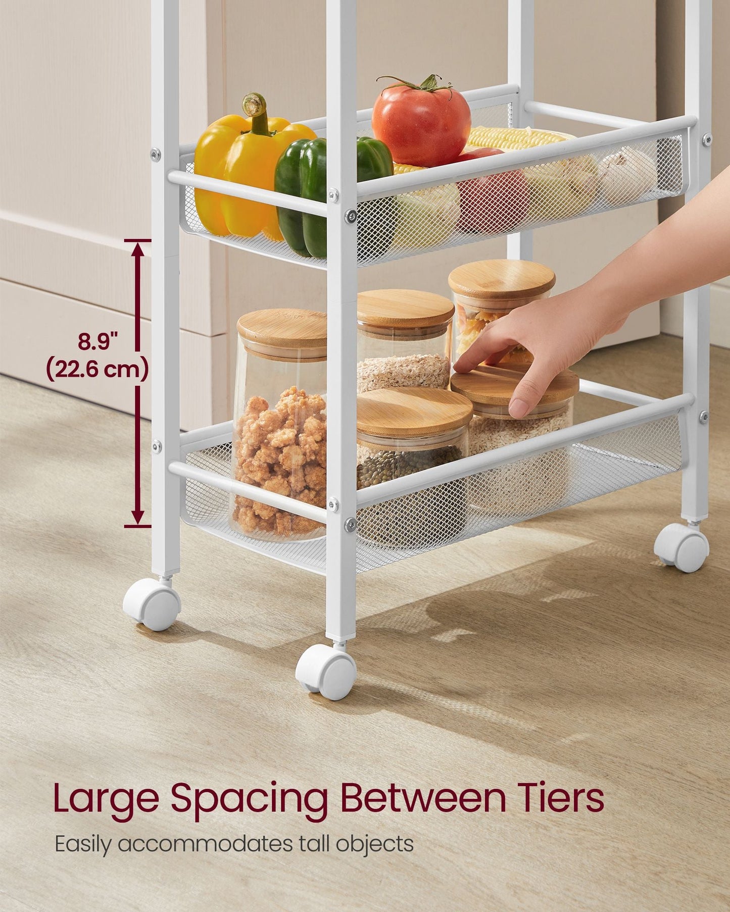 5-Tier Slim Rolling Storage Cart