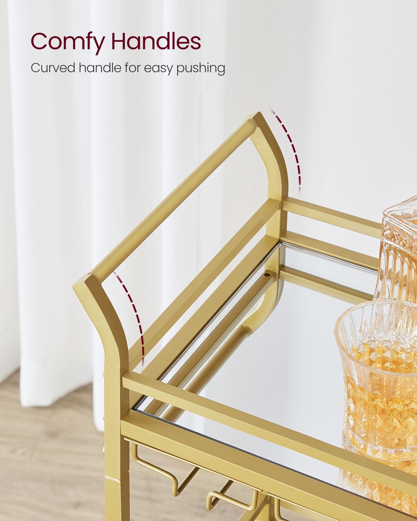 Small Bar Cart with 3-Tier Shelf